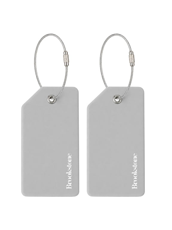Luggage Tags Name Card Travel Tags for Luggage with Steel Loop Fastener 2 Pack Set