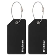 Brookstone Luggage Tags Name Card Travel Tags for Luggage with Steel Loop Fastener 2 Pack Set
