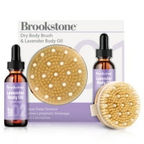 Brookstone Massage Kit Wooden Massager Boost Circulation and Release Tension with Lavendar Massage Oil
