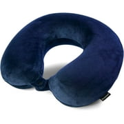Brookstone Memory Foam Travel Neck Pillow for Vacations, Airplanes, Trains, Buses, and Cars