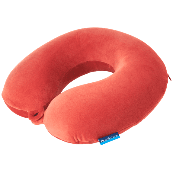 Brookstone Memory Foam Travel Neck Pillow for Vacations, Airplanes, Trains, Buses, and Cars