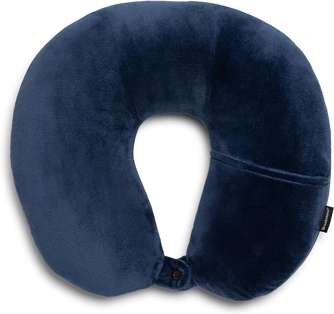 Brookstone Microbead Travel Head and Neck Pillow Lightweight and Plush