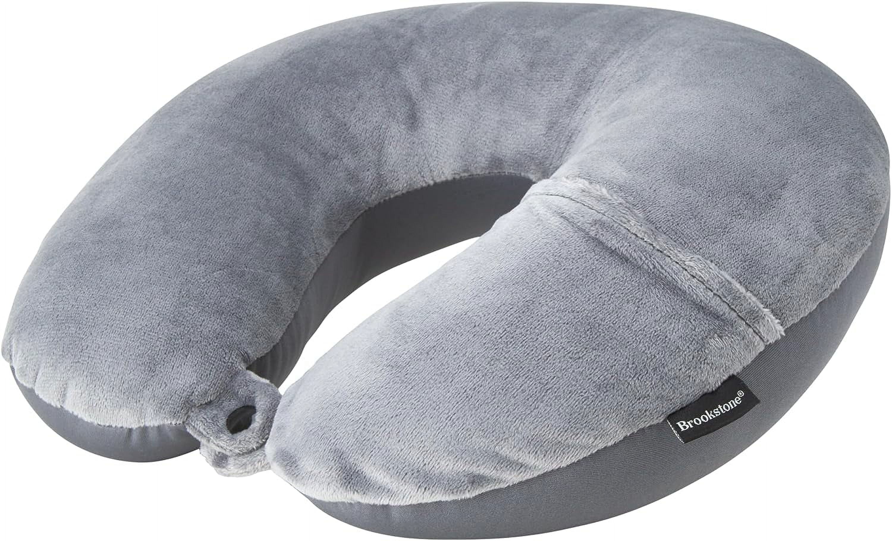 Brookstone Microbead Travel Head and Neck Pillow Lightweight and Plush
