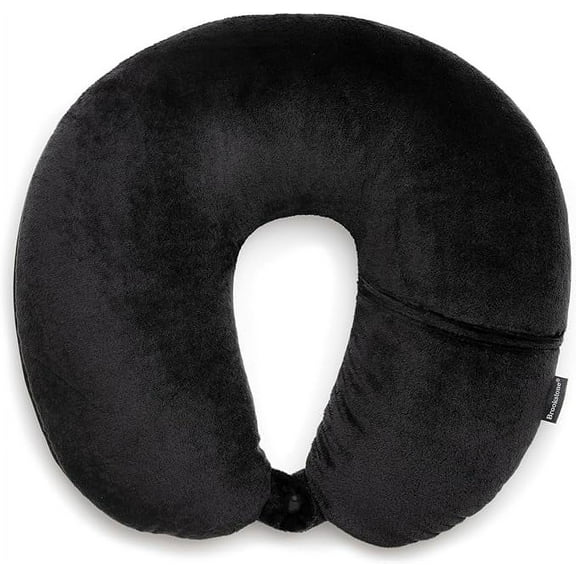 Brookstone Microbead Travel Neck Pillow - Lightweight U-Shaped Travel Pillow for Neck Support
