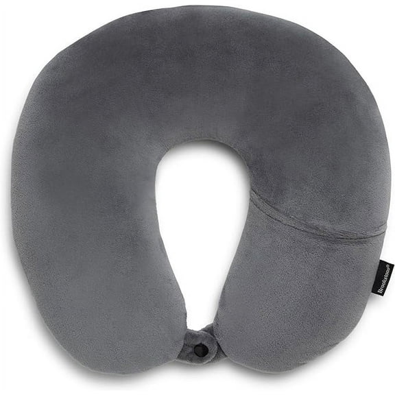 Brookstone Microbead Travel Neck Pillow - Lightweight U-Shaped Travel Pillow for Neck Support