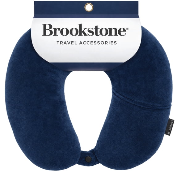 Brookstone Microbead Travel Neck Pillow - Lightweight U-Shaped Travel Pillow for Neck Support