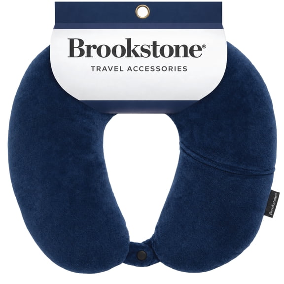 Brookstone Microbead Travel Neck Pillow - Lightweight U-Shaped Travel Pillow for Neck Support