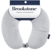 Brookstone Microbead Travel Neck Pillow - Lightweight U-Shaped Travel Pillow for Neck Support