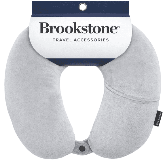 Brookstone Microbead Travel Neck Pillow - Lightweight U-Shaped Travel Pillow for Neck Support