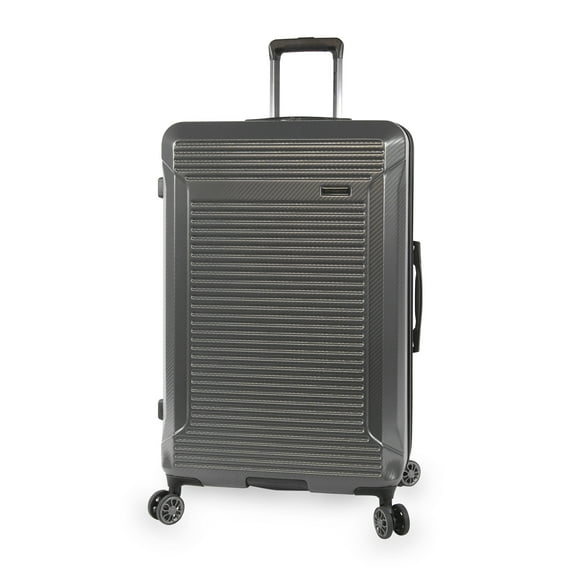 Open Box Brookstone Neuer 29" Hardside Checked Spinner Luggage - Charcoal