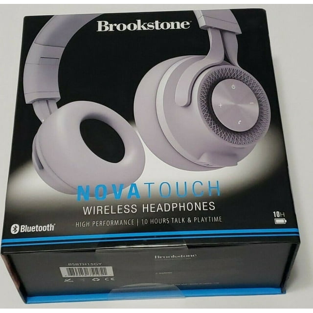 Brookstone Nova Touch Wireless Bluetooth Gray Headphones