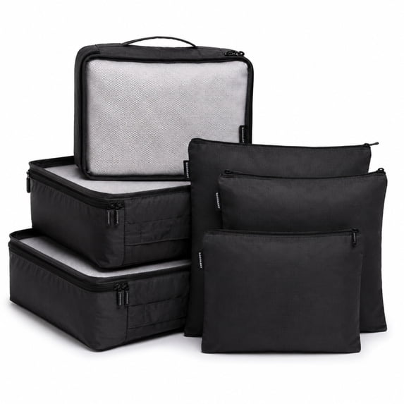 Brookstone Packing Cubes for Travel Multi-Functional Luggage Organizers for Suitcase 6 Piece