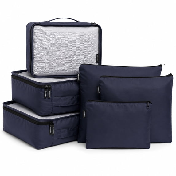 Brookstone Packing Cubes for Travel Multi-Functional Luggage Organizers for Suitcase 6 Piece