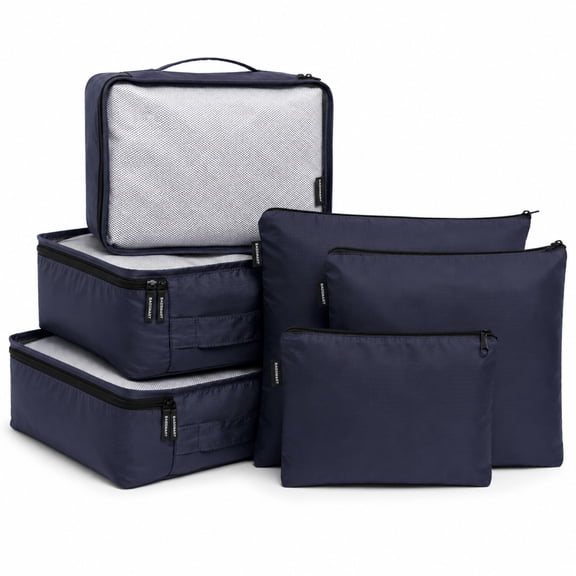 Brookstone Packing Cubes for Travel Multi-Functional Luggage Organizers for Suitcase 6 Piece
