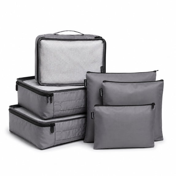Brookstone Packing Cubes for Travel Multi-Functional Luggage Organizers for Suitcase 6 Piece