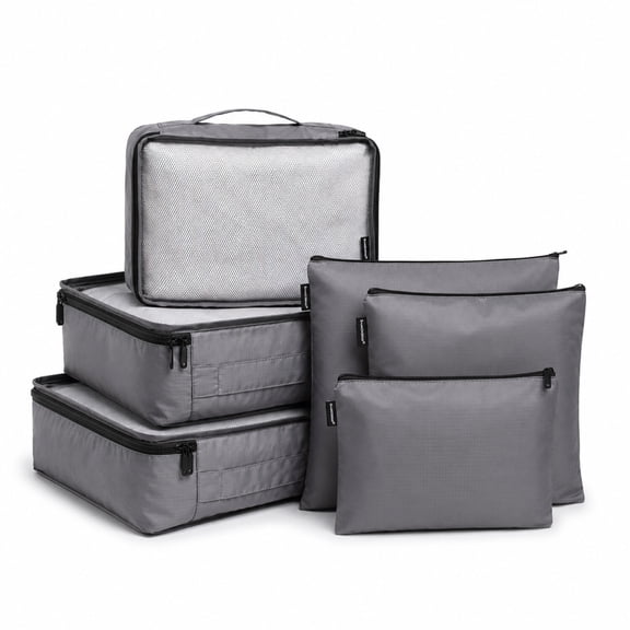 Brookstone Packing Cubes for Travel Multi-Functional Luggage Organizers for Suitcase 6 Piece
