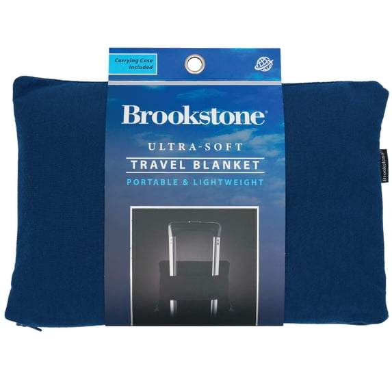 Brookstone Fleece Blanket 2 in 1 Super Soft Cozy Portable Travel Blanket with Carrying Case
