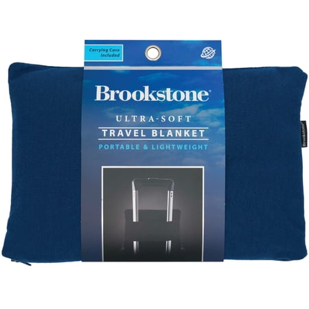 Brookstone Fleece Blanket 2 in 1 Super Soft Cozy Portable Travel Blanket with Carrying Case