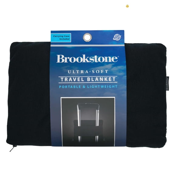 Brookstone Fleece Blanket 2 in 1 Super Soft Cozy Portable Travel Blanket with Carrying Case