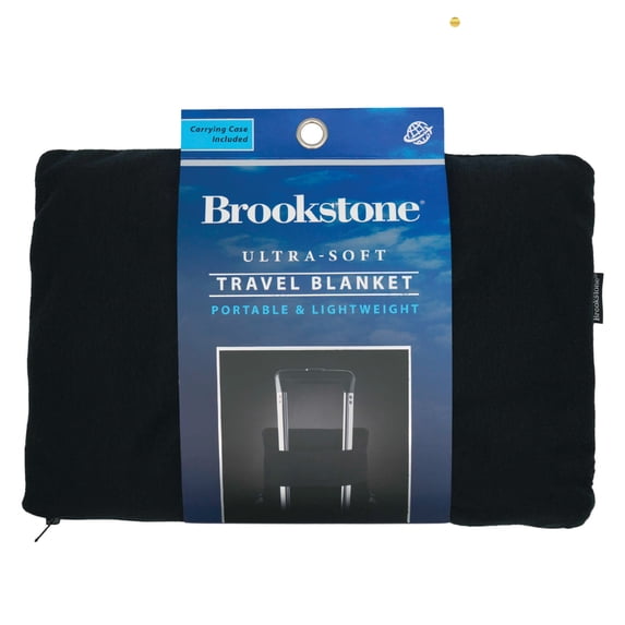 Brookstone Fleece Blanket 2 in 1 Super Soft Cozy Portable Travel Blanket with Carrying Case