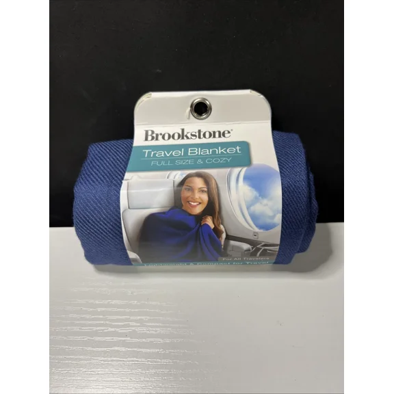 Brookstone Travel Blanket Full Size 42X60 New One Blanket Blue