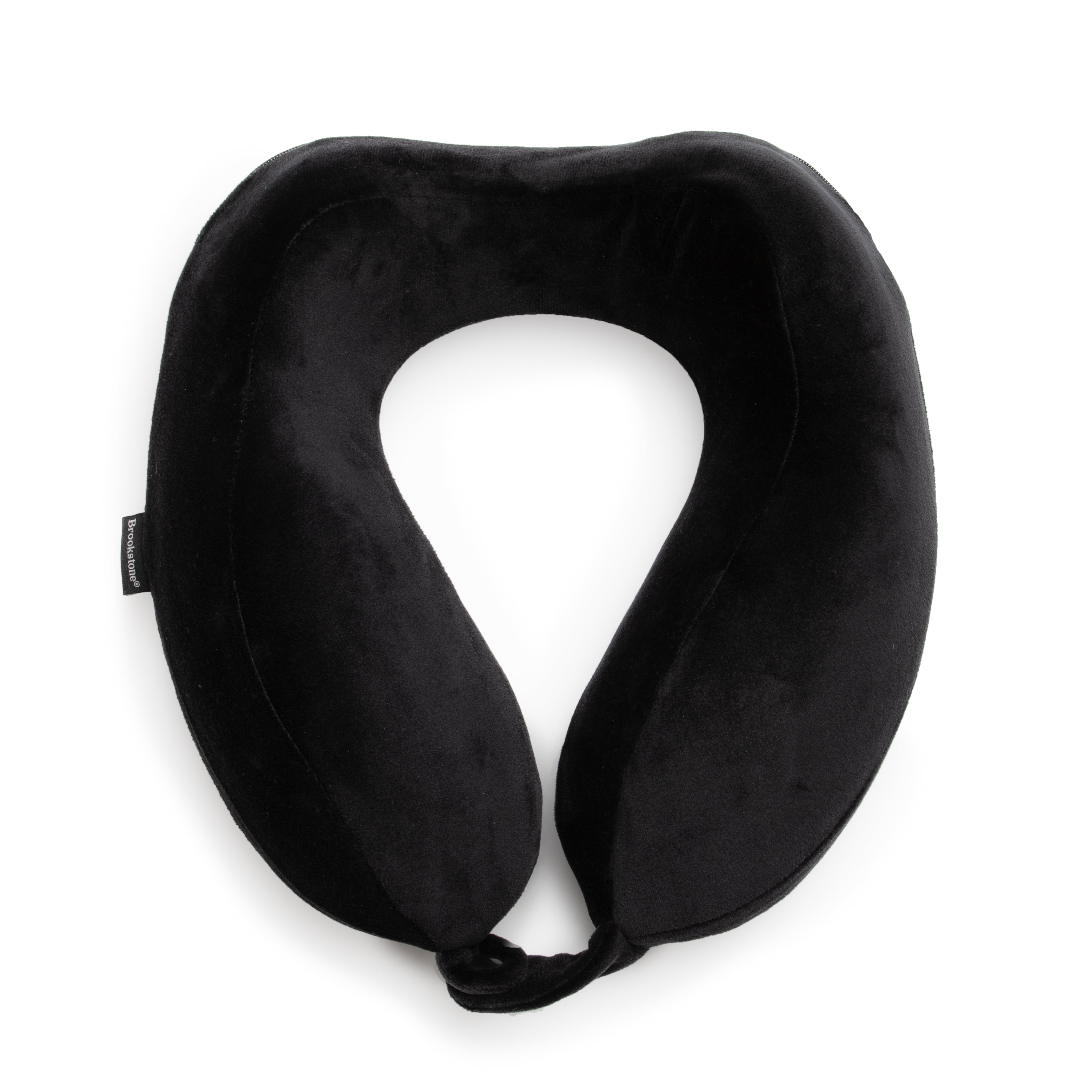 Black Fleece Memory Foam Travel Neck Pillow