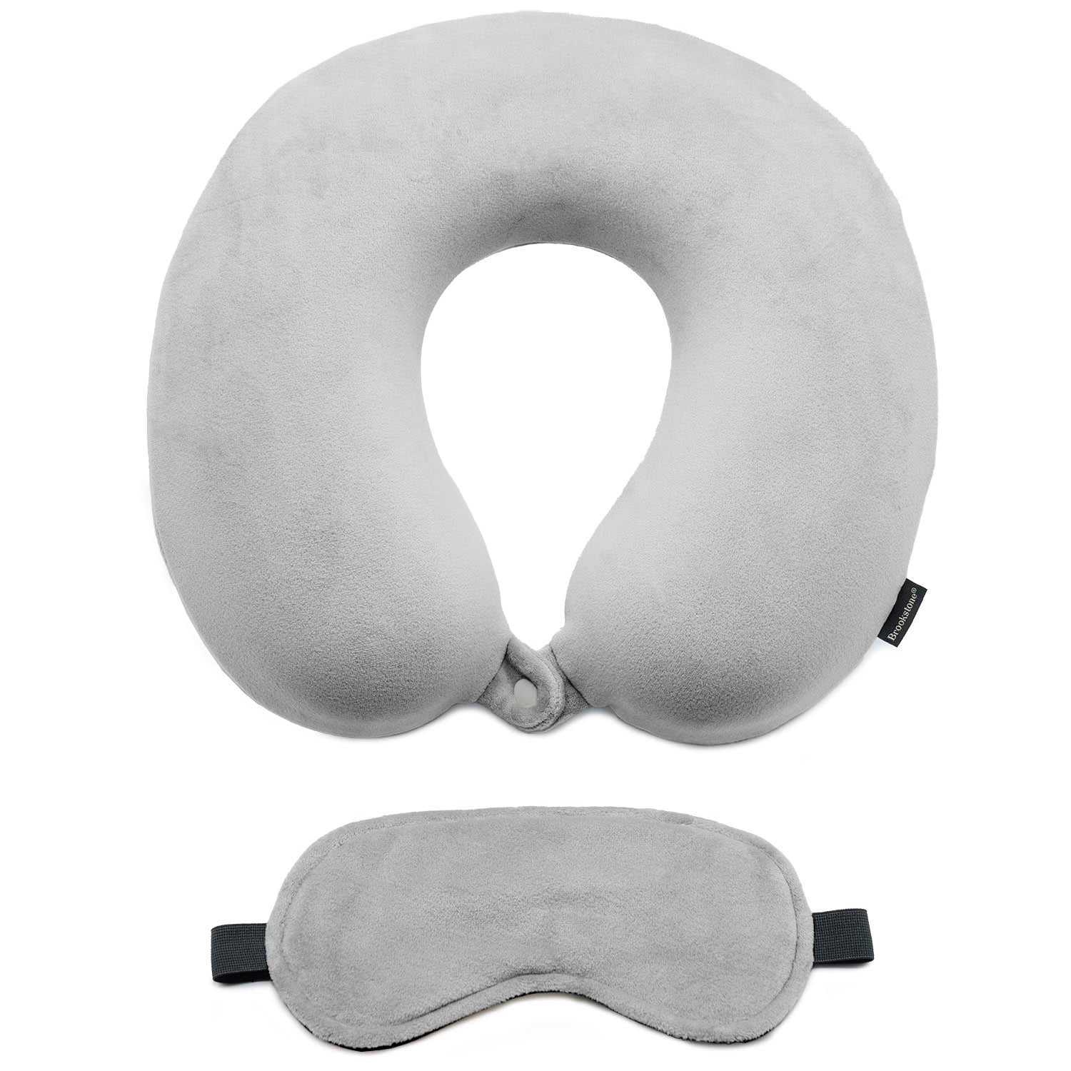 Brookstone Travel Neck Pillow Set Classic Memory Foam Head and Neck