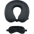 thumbnail image 1 of Brookstone Travel Neck Pillow Set - Classic Memory Foam Head and Neck Pillow and Sleep Eye Mask, 1 of 7