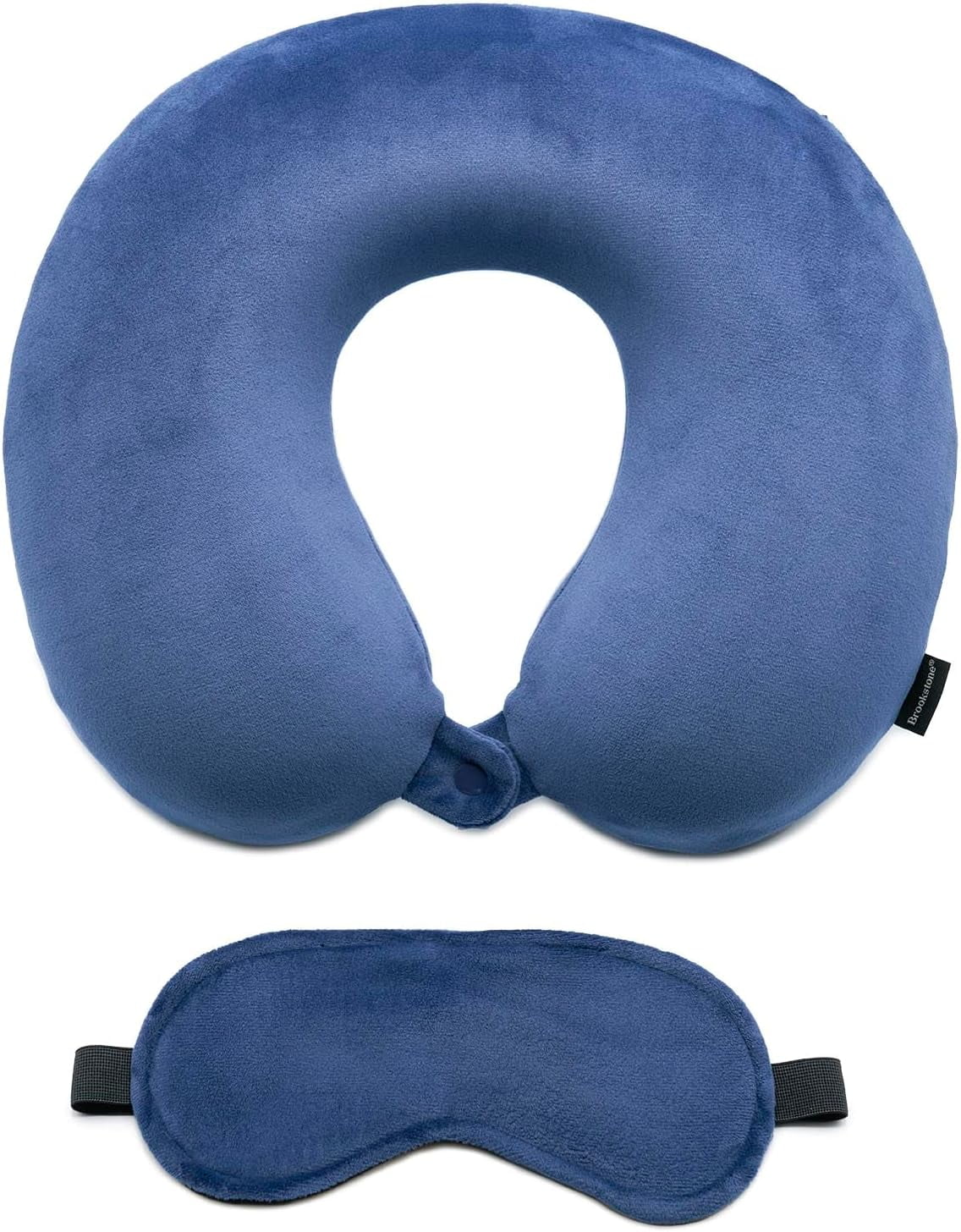 Brookstone Travel Neck Pillow Set Classic Memory Foam Head and Neck