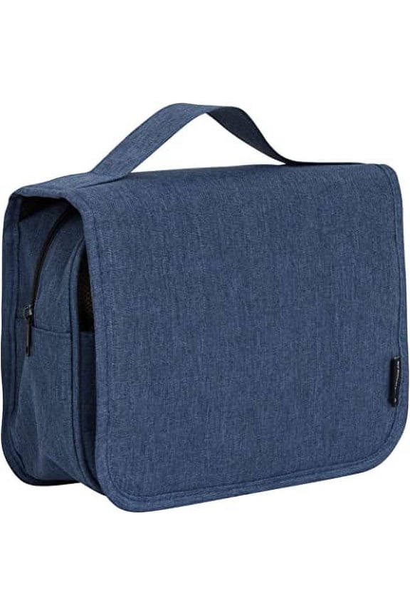 Travel Toiletries Bag with Hanging Hook - Large Multi Functional Carrying Toiletry Pouch for Vacations, Airplanes, Trains, Buses, and Cars