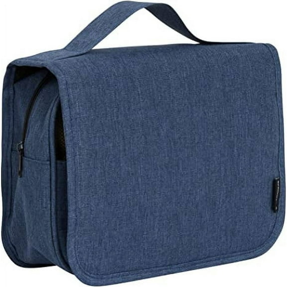 Brookstone Travel Toiletries Bag with Hanging Hook - Large Multi Functional Carrying Toiletry Pouch for Vacations, Airplanes, Trains, Buses, and Cars