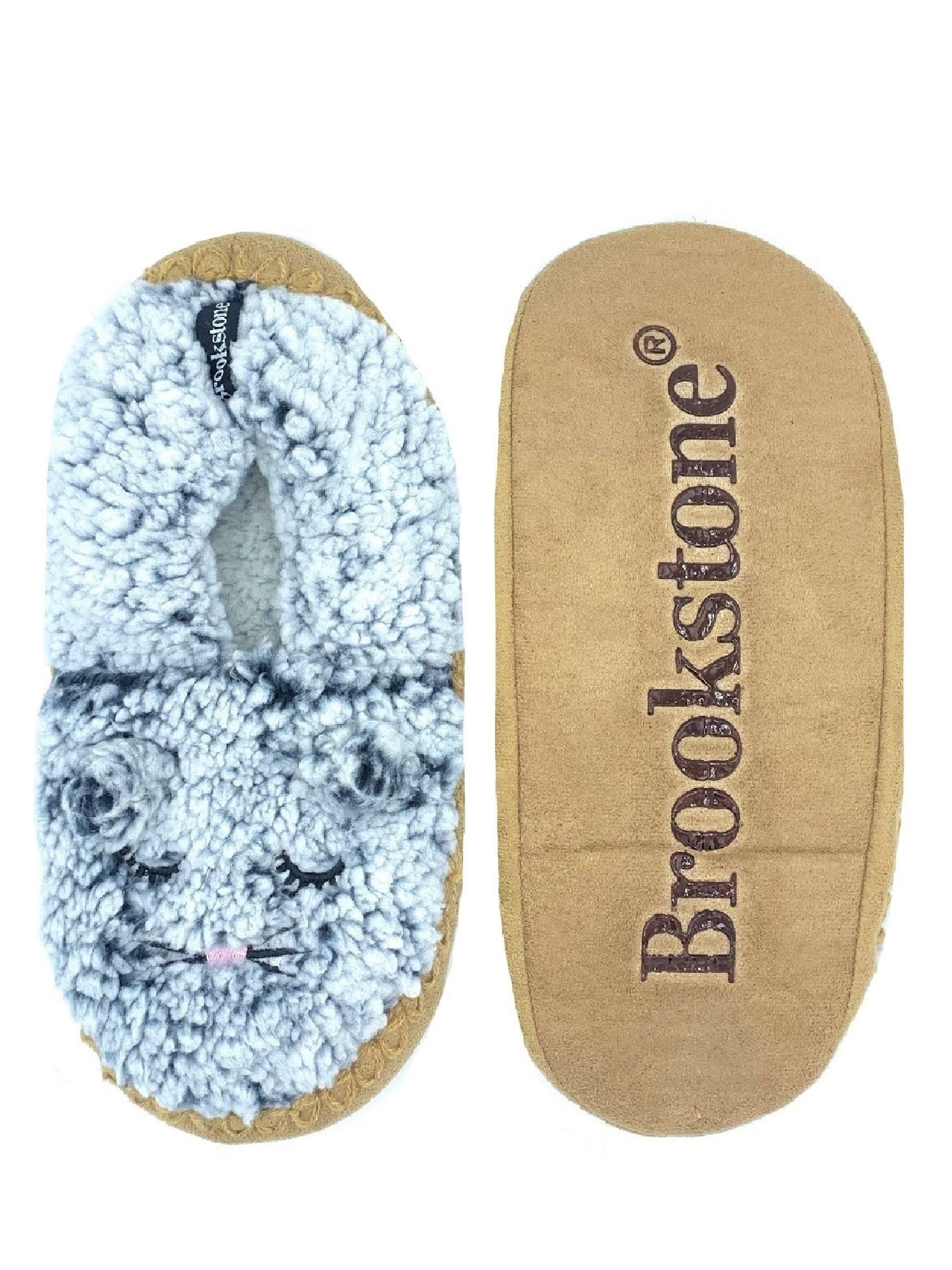 Brookstone Women s Faux Sherpa Critter Slipper Socks 1 Pack Sizes S M M L