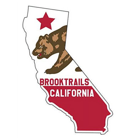 Brooktrails California 4 Inch State Shape Vinyl Decal Sticker