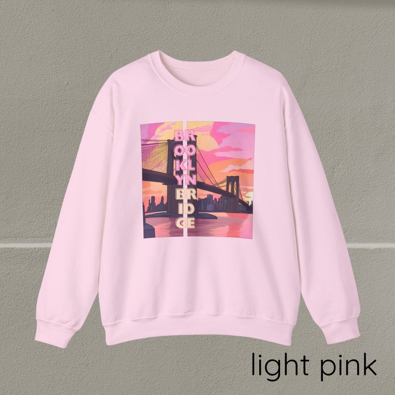 Brookyln Bridge Unisex Heavy Blend Crewneck Sweatshirt City Skyline