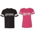 thumbnail image 1 of Broom Bride Matching Couple Cotton Jerseys (Men Black / Women Pink) (Men XXL / Women L), 1 of 3