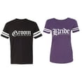 thumbnail image 1 of Broom Bride Matching Couple Cotton Jerseys (Men Black / Women Purple) (Men XXXL / Women XXL), 1 of 3