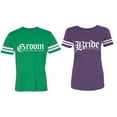 thumbnail image 1 of Broom Bride Matching Couple Cotton Jerseys (Men Green / Women Purple) (Men S / Women L), 1 of 3