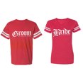 thumbnail image 1 of Broom Bride Matching Couple Cotton Jerseys (Men Red / Women Red) (Men S / Women XL), 1 of 3