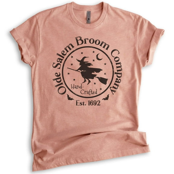 Broom Company Witch Shirt, Unisex Women's Men's Shirt, Funny Horror T-shirt, Salem Shirt, Witch T-shirt, Heather Sunset, X-Small