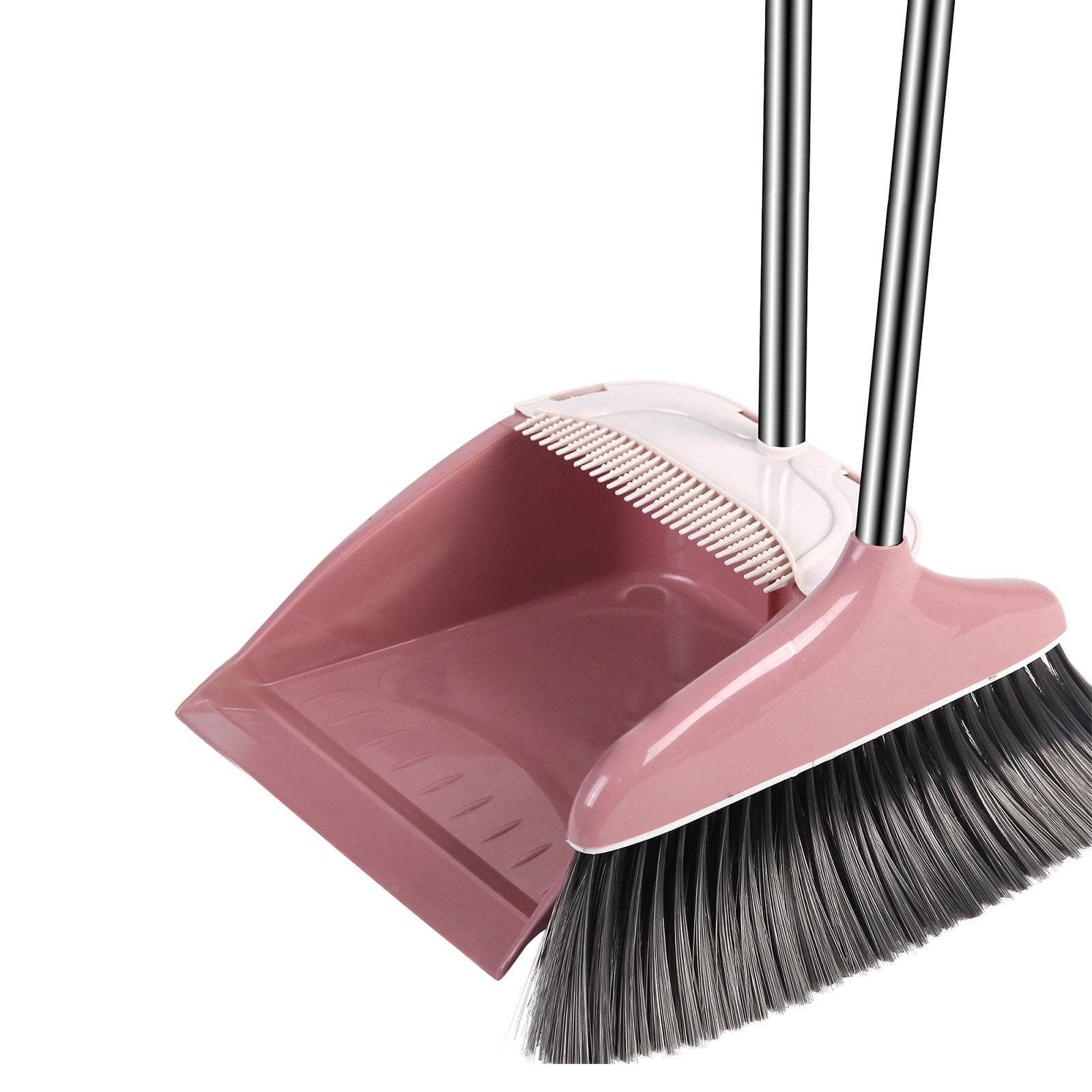 Broom with Dustpan Combo Set for Home, Stand up Dust Pans with Long Handle Indoor Outdoor