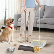 Broom with Dustpan Combo Set, House Warming Gifts New Home, Dust pan and Broom Set, Long Handle Broom with Stand Up Dustpan Combo Set for Office Home Kitchen Lobby Floor Use