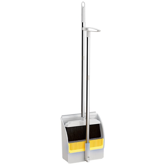 Broom with Dustpan Combo Set, House Warming Gifts New Home, Dust pan and Broom Set, Long Handle Broom with Stand Up Dustpan Combo Set for Office Home Kitchen Lobby Floor Use 42.7''