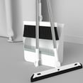 thumbnail image 1 of Broom with Dustpan Combo Set and Silicone Air Broom Kit, 51" Long Handle Floor Squeegee, Purple Household Kit for Glass Window Rugs Pet Hair Home (White), 1 of 7