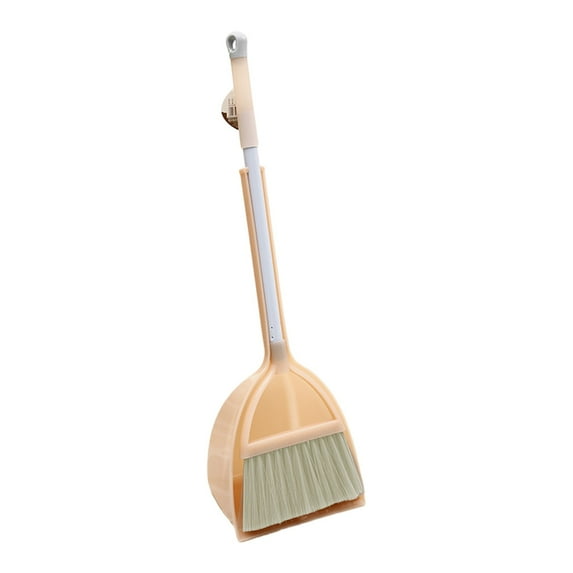 Broom and Dustpan Set, Heavy Duty Stand Up Dust Pan and Broom with 47" Long Handle, Broom with Dustpan Combo Set for Home Floor Room Kitchen Office Lobby Indoor Outdoor Sweeping Broom Cleaning