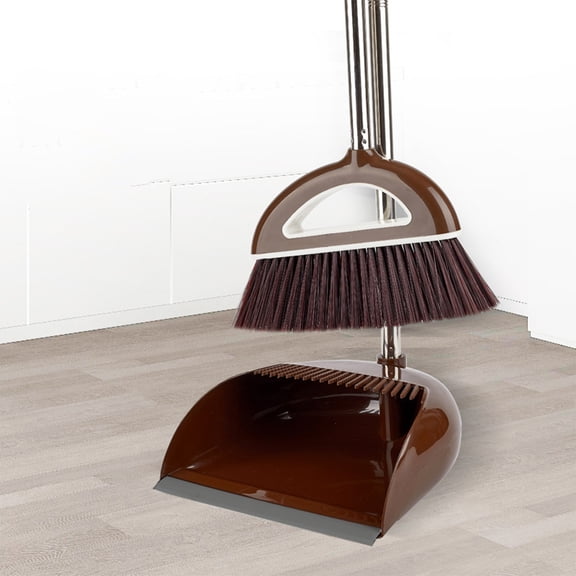 Broom and Dustpan Set For Home Dust Pan Wwith Long Handle Broom With Dustpan Combo Set For Home Kitchen Room Office Lobby Floor Use Upright Stand Up Sweeping