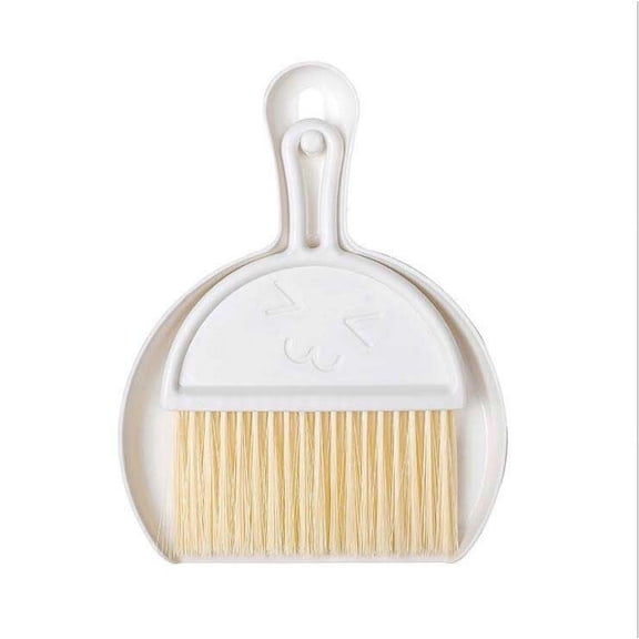 Broom and Dustpan Set,Kids Broom Set,Small Dust Pan and Brush Set, Mini Broom and Dustpan Set Small Hand Broom and Brush Combo Dust Pan for Home Cleaning Drawers Desktop Sofas Pet Care(White)