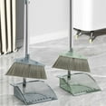 thumbnail image 1 of Broom and Dustpan Set with Long Handle, Green and Gray Plastic Combo for Pet Hair and Debris, Non-slip Edge and Built-in Comb for Easy Sweeping, Ideal for Home, Kitchen, Office, and Outdoor, 1 of 9