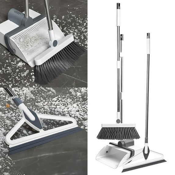 Broom and Dustpan Set Sweeping Dustpan Set Household Cleaning Tool Combination Non Stick Hair Sweeping Dustpan Carrying Dustpan Bucket Broom and Dustpan