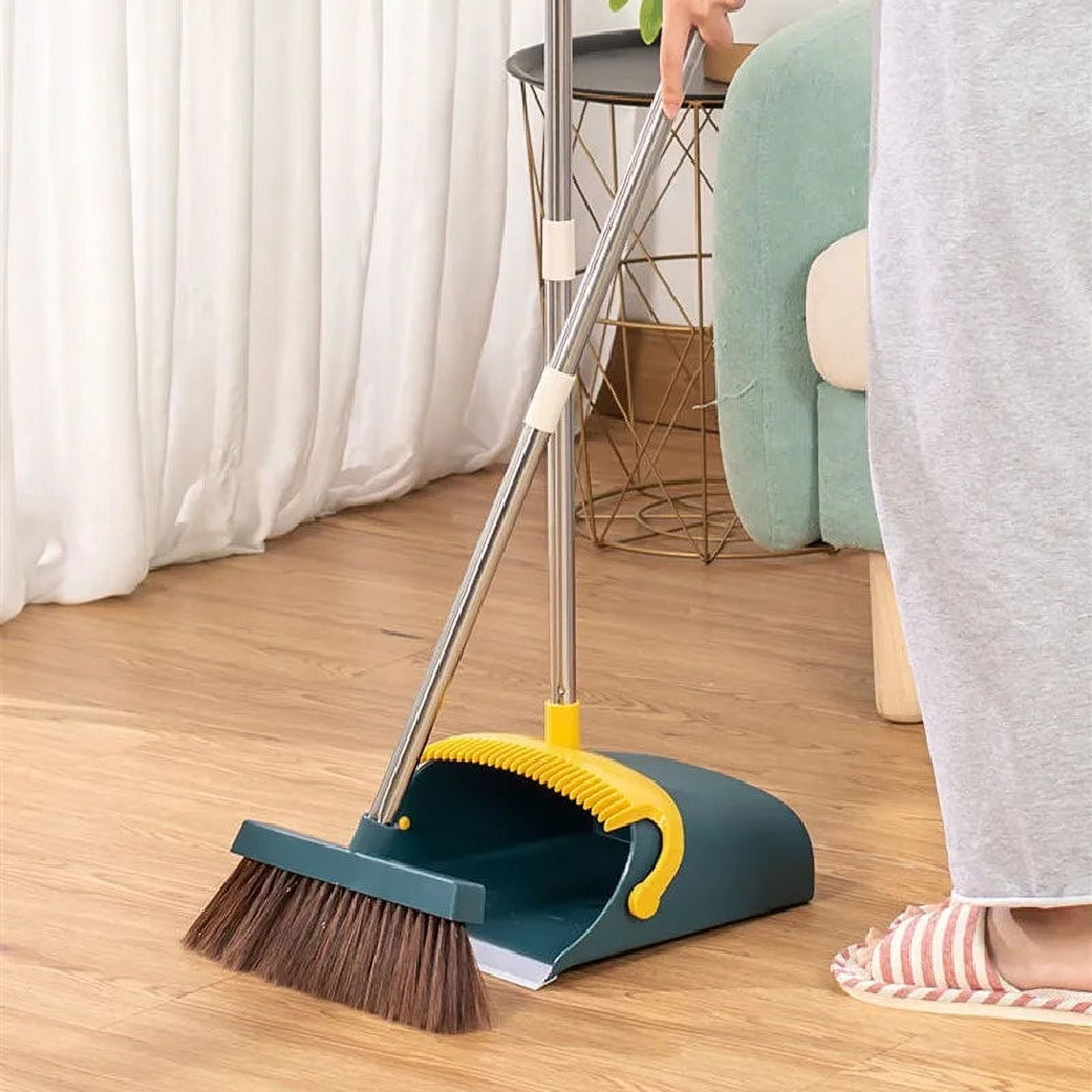 Broom Folding Dustpan Set Wiper Rubber House Cleaning Home Brush Hair