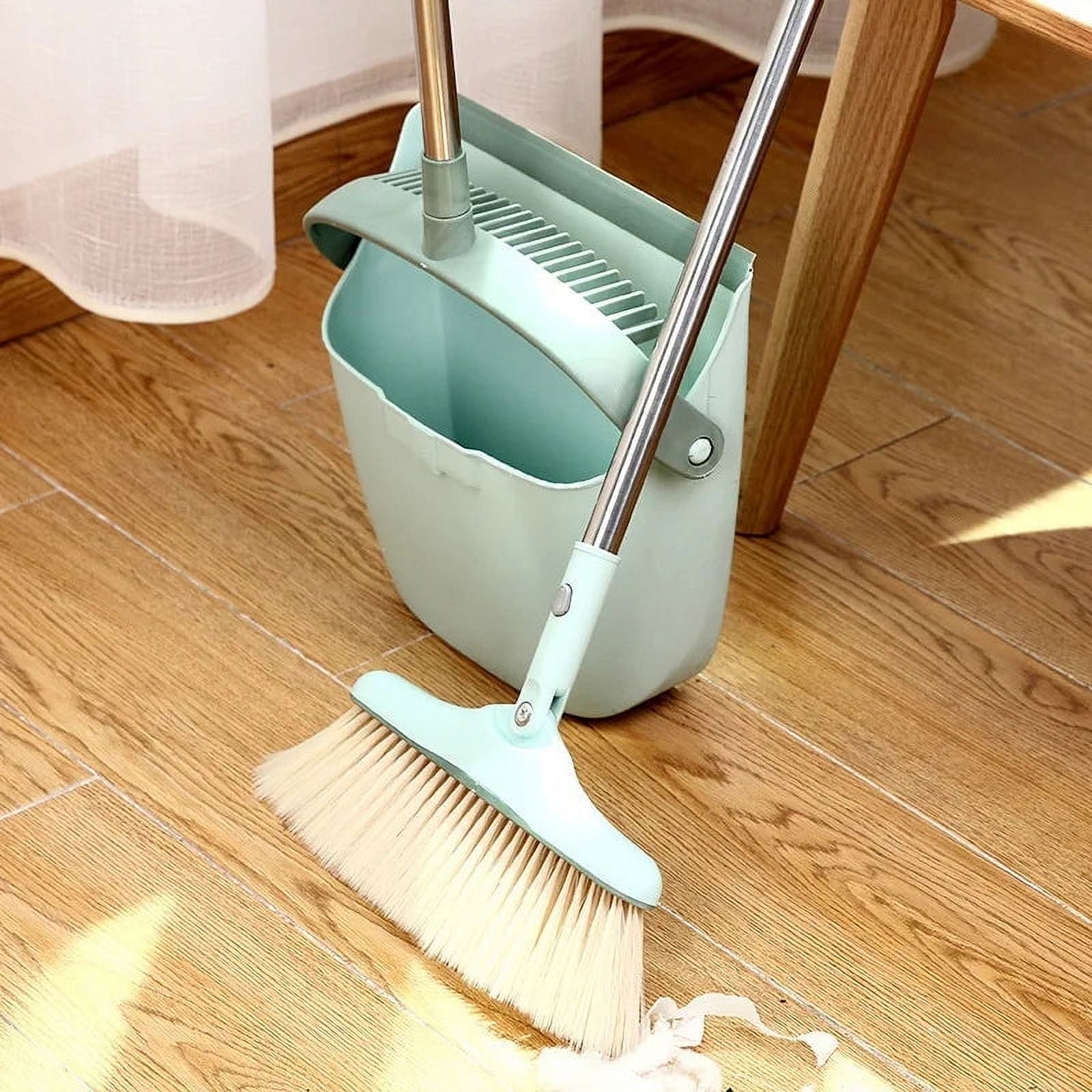 Broom Folding Dustpan Set Wiper Rubber House Cleaning Home Brush Hair